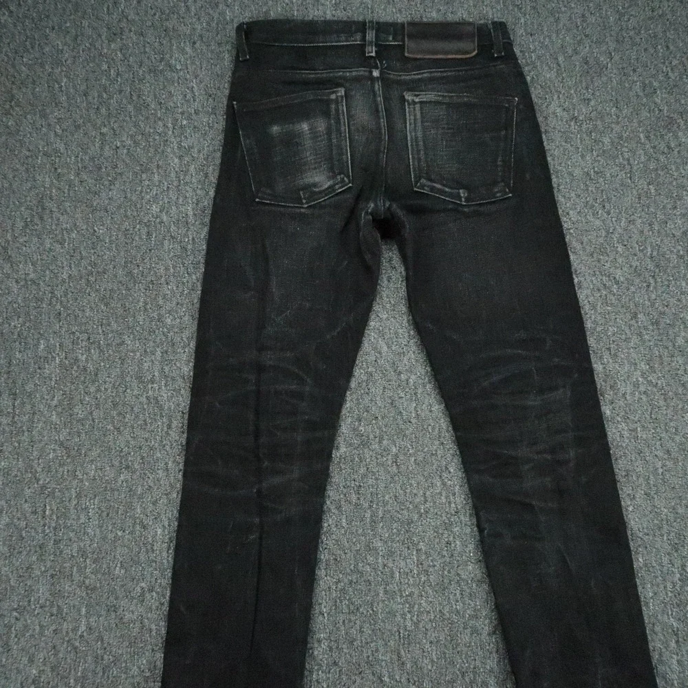 Naked Famous Denim Jeans Men 30x35 Black Super Guy Elephant 7 El Diablo Selvedge